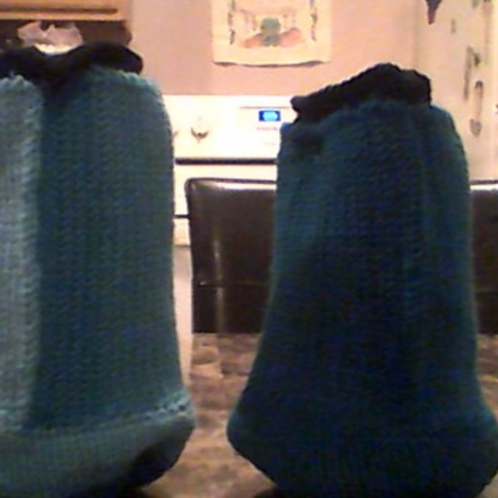 crocheted boot slippers